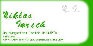 miklos imrich business card